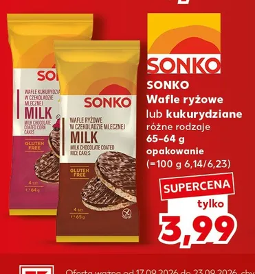 Wafle kukurydziane w czekoladzie mlecznej Sonko promocja w Kaufland