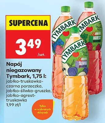 Napój niegazowany jabłko-agrest-truskawka promocja w Biedronka