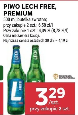 Piwo Lech Premium butelka zwrotna promocja w Stokrotka