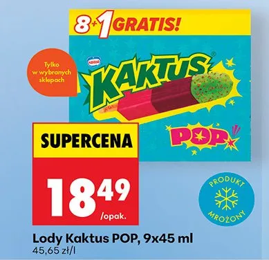 Lody Kaktus POP, 9x45ml promocja w Biedronka