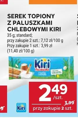 Serek topiony z paluszkami chlebowymi Kiri promocja w Stokrotka