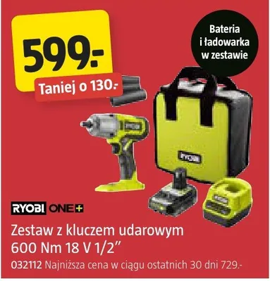 Zestaw z kluczem udarowym 600 Nm 18 V 1/2" promocja w Jula