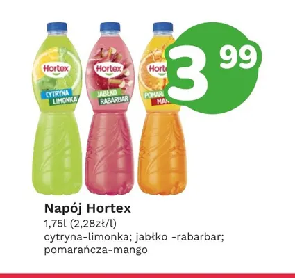 Napój Hortex jabłko-rabarbar promocja w Limonka