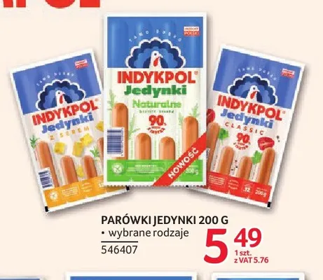 Parówki Jedynki z serem Indykpol promocja w Selgros