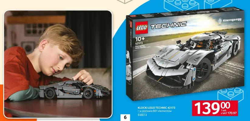 Klocki LEGO Technic 42173 Koenigsegg Jesko Absolut 801 elementów promocja w Selgros