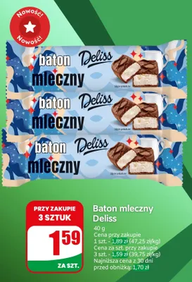 Baton mleczny Deliss promocja w Dino