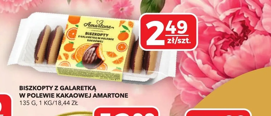 Biszkopty z galaretką w polewie kakaowej Amartone promocja w Top Market