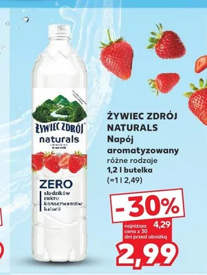 Napój aromatyzowany Żywiec Zdrój Naturals o smaku truskawkowym promocja w Kaufland