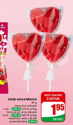 Lizak serce promocja w Dino