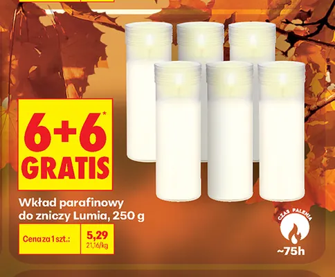 Wkład parafinowy do zniczy Lumia promocja w Biedronka