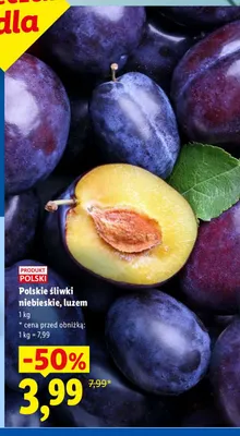 Śliwki niebieskie polskie luzem Ryneczek Lidla promocja w Lidl