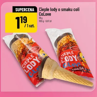 Ciepłe lody o smaku coli CoLove promocja w POLOmarket