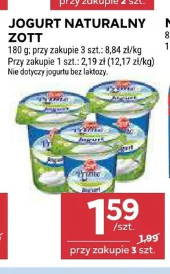Jogurt naturalny Zott promocja w Stokrotka