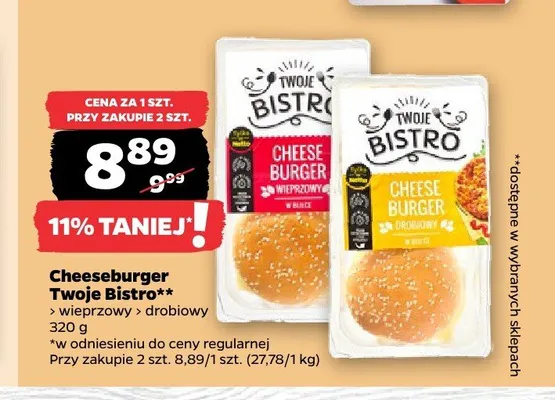 Cheeseburger drobiowy Twoje Bistro promocja w Netto