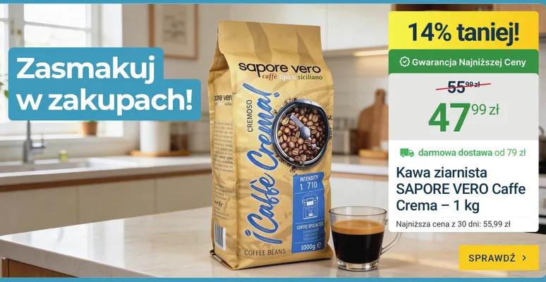 Kawa ziarnista Sapore Vero Caffe Crema 1kg promocja w ERLI