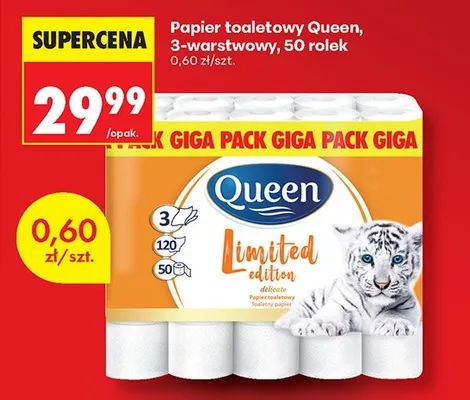 Papier toaletowy Queen 3-warstwowy promocja w Biedronka