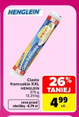 Ciasto francuskie XXL Henglein promocja w Carrefour