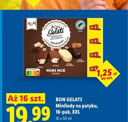Minilody na patyku BON GELATI Classic 16-pak XXL promocja w Lidl