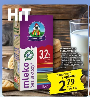 Mleko UHT 3,2% bez laktozy Łowicz promocja w Selgros