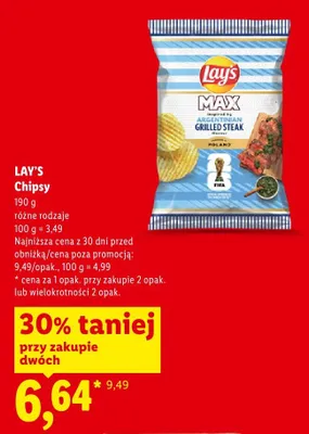 Chipsy Lay's Max Argentinian Grilled Steak promocja w Lidl