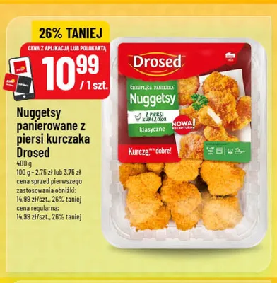 Nuggetsy panierowane z piersi kurczaka Drosed promocja w POLOmarket
