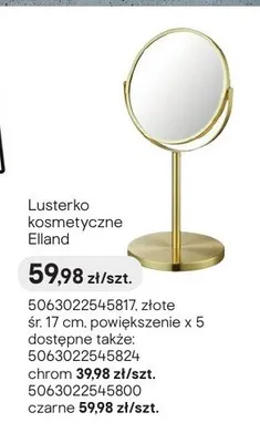 Lusterko kosmetyczne Elland złote śr. 17 cm promocja w Castorama