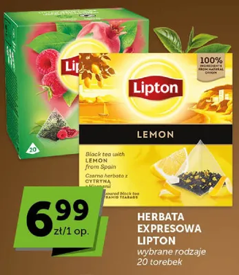 Herbata ekspresowa Lipton Lemon 20 torebek promocja w Groszek