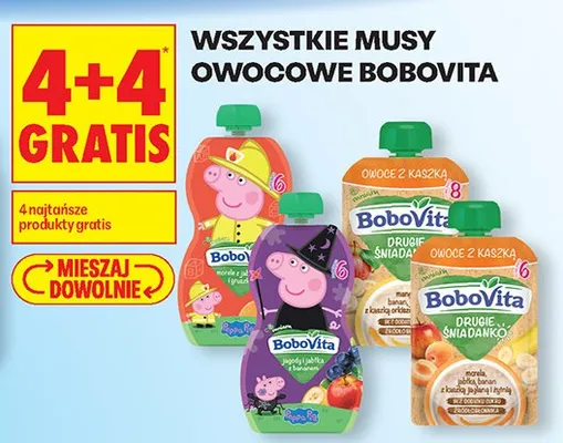 Musy owocowe BoboVita promocja w Biedronka