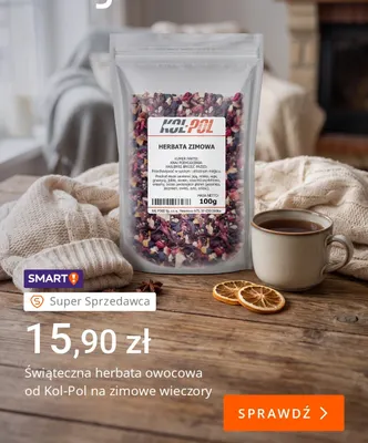 Świąteczna herbata owocowa na zimowe wieczory Kol-Pol promocja w Allegro