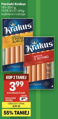 Parówki z piersi kurczej promocja w Delikatesy Centrum