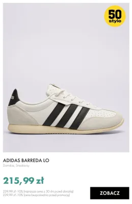 Sneakersy damskie Adidas Barreda Lo promocja w 50 style