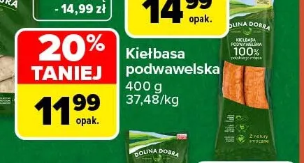 Kiełbasa podwawelska Dolina Dobra promocja w Carrefour