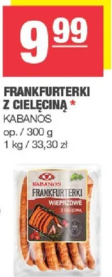 Frankfurterki z cielęciną Kabanos promocja w SPAR