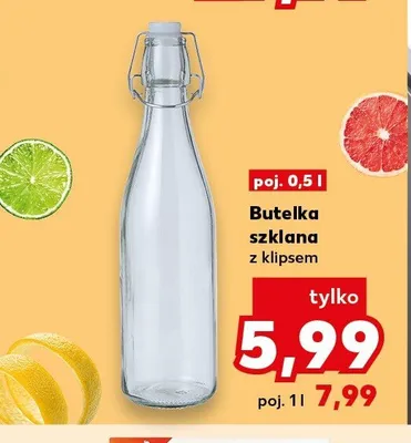 Butelka szklana z klipsem 0,5 l promocja w Kaufland