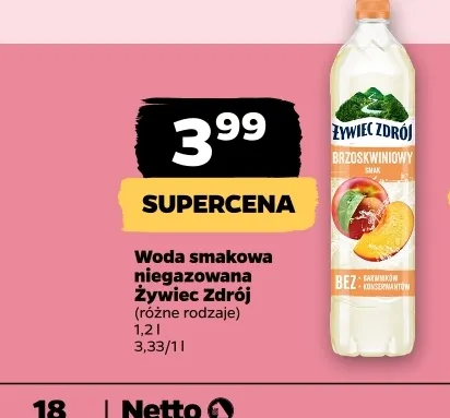 Woda smakowa niegazowana Żywiec Zdrój promocja w Netto