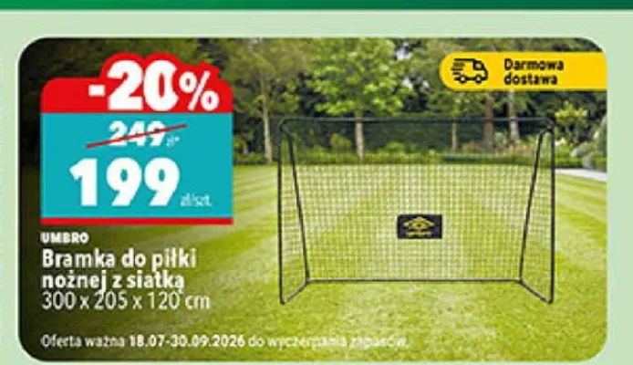 Bramka do piłki nożnej z siatką Umbro promocja w Biedronka