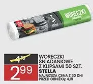 Woreczki śniadaniowe z klipsami Stella promocja w Wafelek