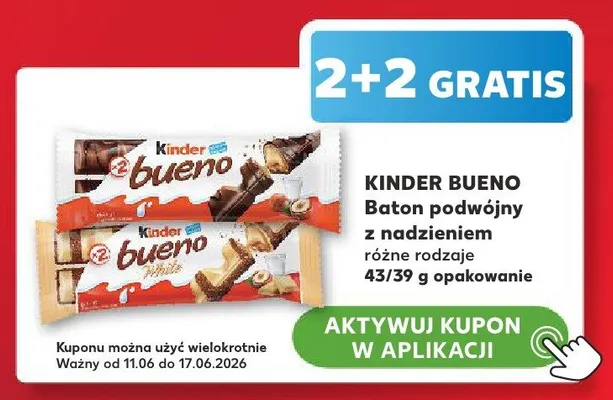 Baton podwójny z nadzieniem Kinder Bueno promocja w Kaufland