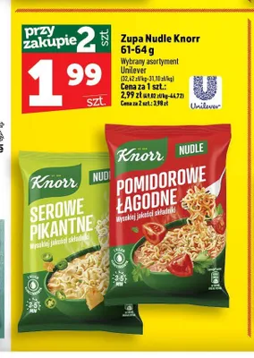 Zupa nudle pomidorowe łagodne Knorr promocja w TOPAZ