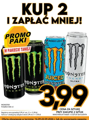 Napój energetyczny Monster Energy Zero Cukru promocja w Kupiec
