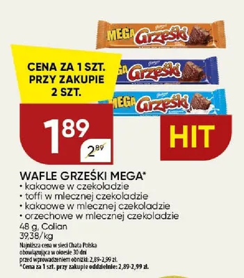 Wafel Grześki Mega kakaowy w czekoladzie promocja w Chata Polska