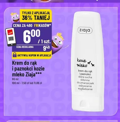 Krem do rąk i paznokci kozie mleko Ziaja promocja w POLOmarket