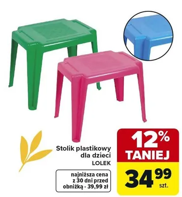 Stolik plastikowy dla dzieci Lolek promocja w Carrefour