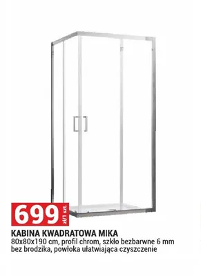 Kabina prysznicowa kwadratowa Mika promocja w Merkury Market