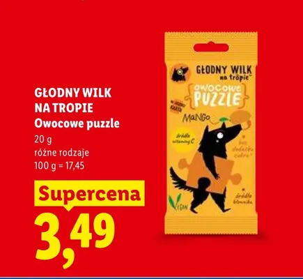Owocowe puzzle Mango Głodny Wilk na tropie promocja w Lidl