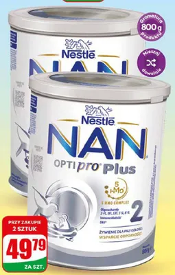 Mleko modyfikowane Nestlé NAN Optipro Plus 2 promocja w Dino