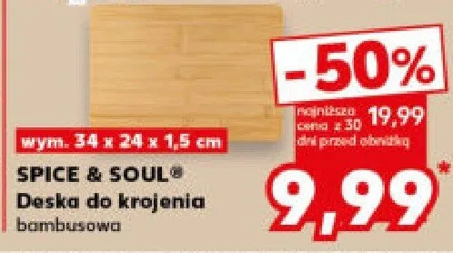 Deska do krojenia bambusowa 37 x 25 cm promocja w Kaufland