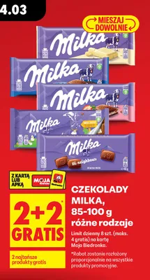 Czekolady różne rodzaje promocja w Biedronka