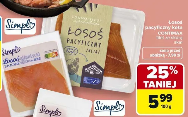 Łosoś atlantycki w plastrach wędzony na zimno promocja w Carrefour