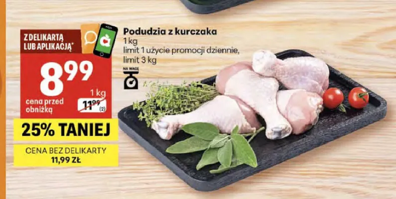Podudzia z kurczaka promocja w Delikatesy Centrum